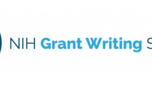 graphic with a pencil inside a circle and the words NIH Grant Writing Series